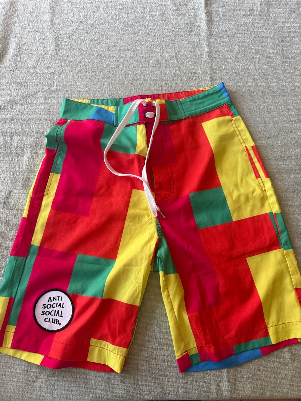 Anti Social Social Club Men's Multicolor Patchboard Swim Shorts Small